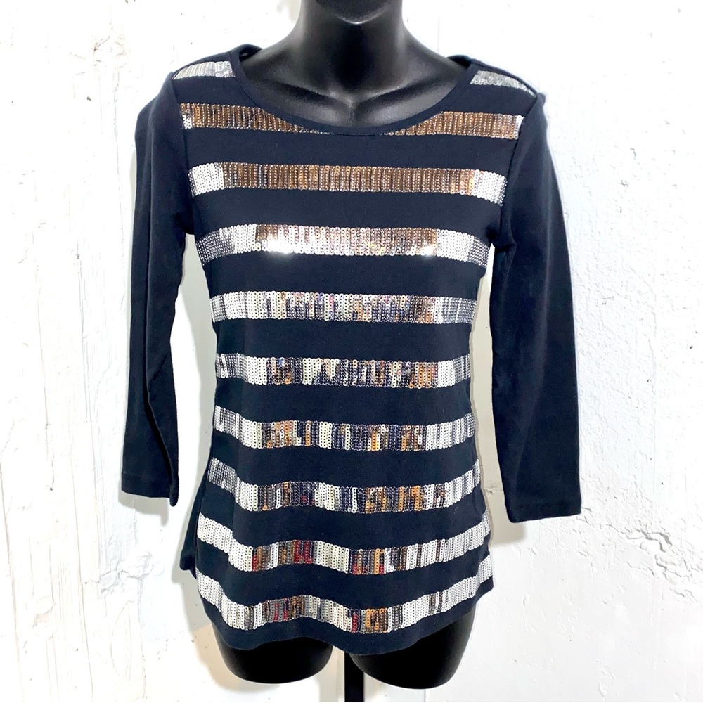 Beautees Sequin Long Sleeve Top Women’s Medium or Juniors XL